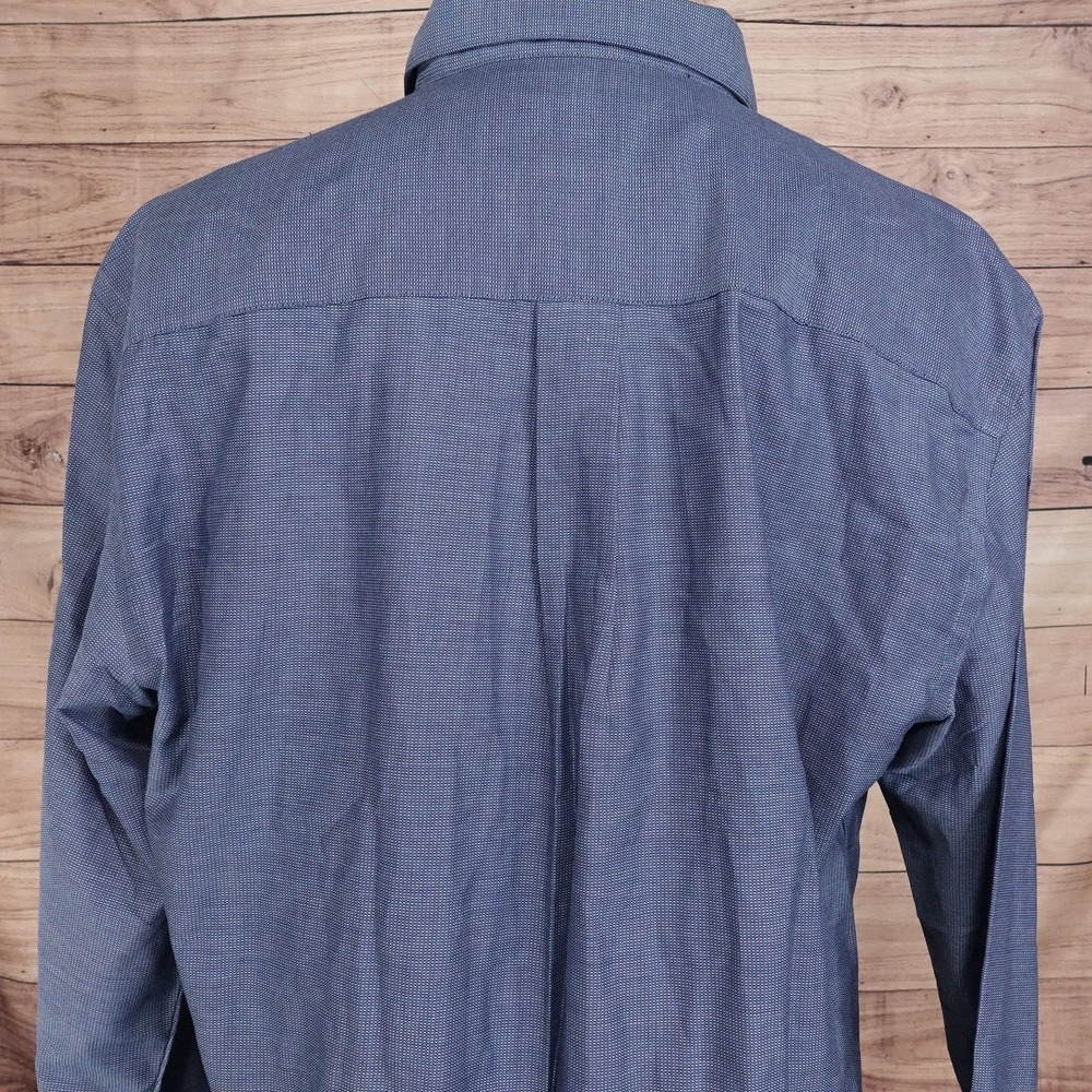 Van Heusen Dress Shirt Mens XL Blue Cotton Polyester Long Sleeve Classic Fit - Picture 5 of 9